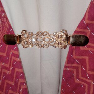 Cinch Clip Gold-tone Embellished With Rhinestones For Kantha Tops Dresses  C2.